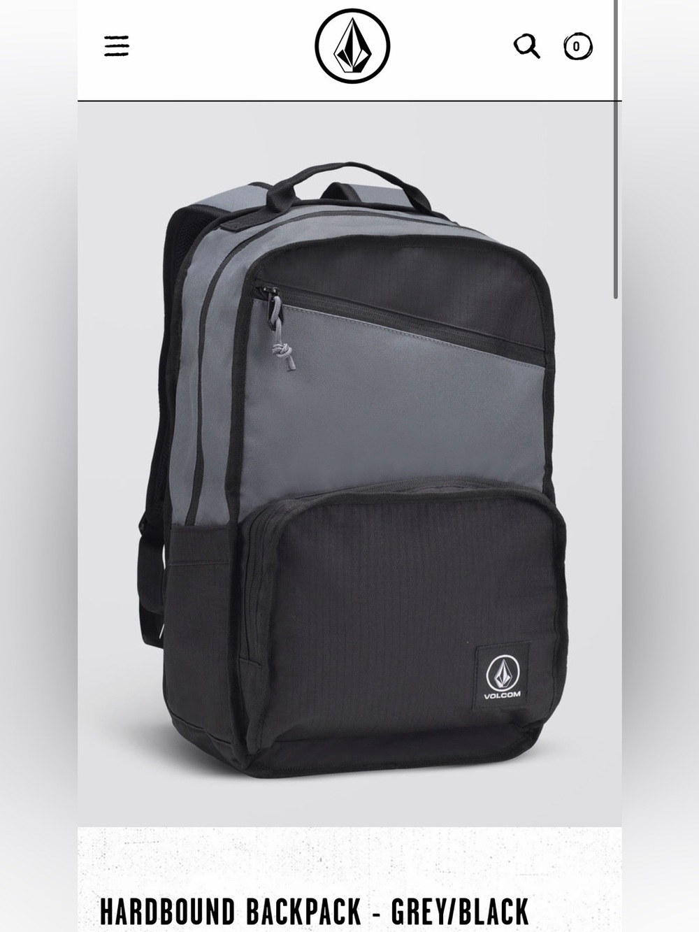 Volcom Two-Tone Grey and Black Backpack